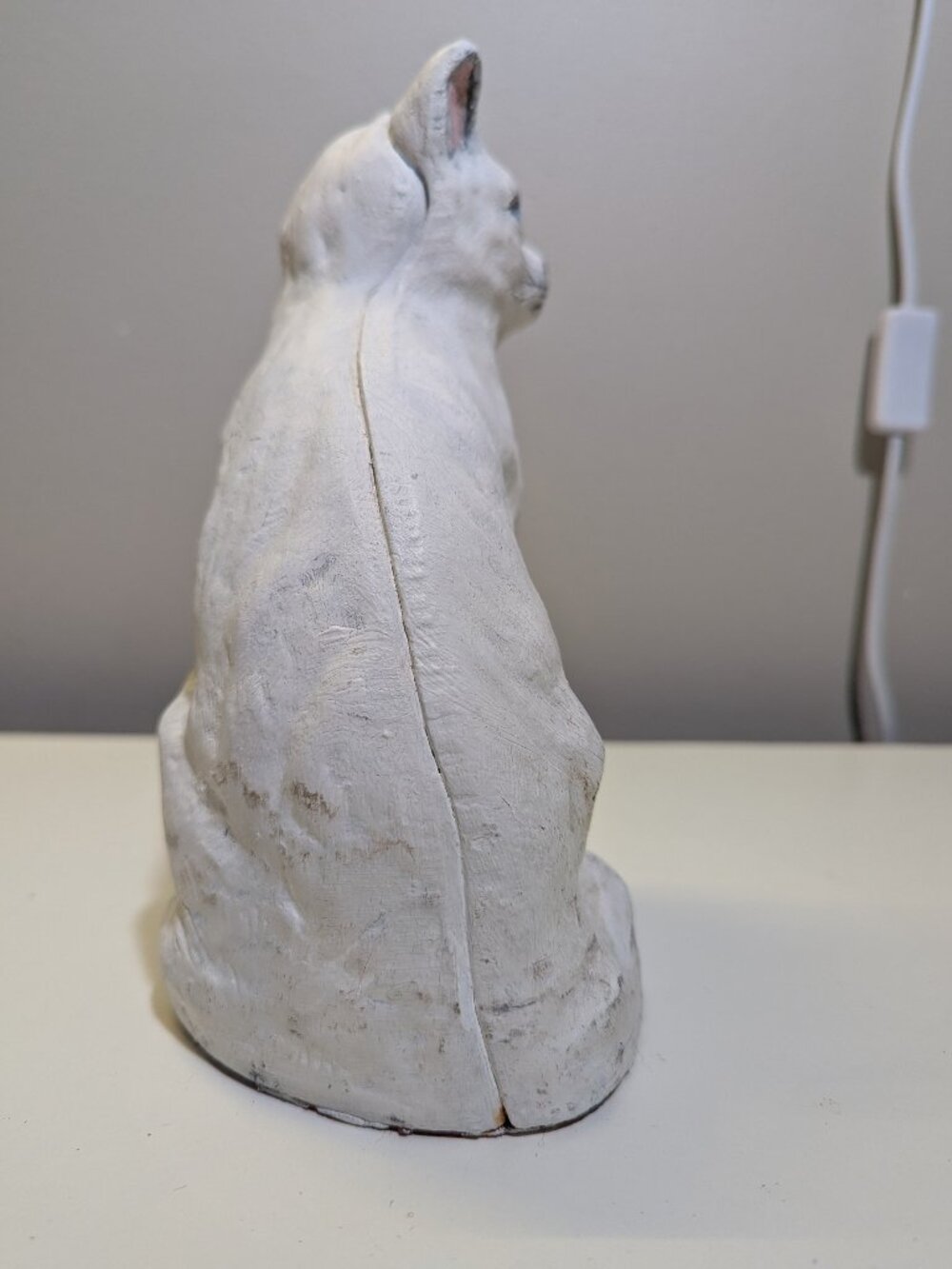 Vintage Antique Original Creations Co. Model #402 Sitting White Cat Door Stop - Picture 4 of 6